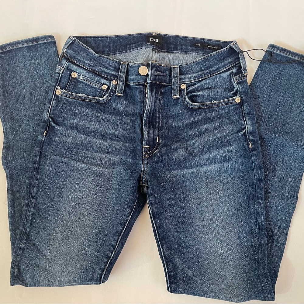 Edwin Pixie Mid-Rise Dark Blue Denim Jeans